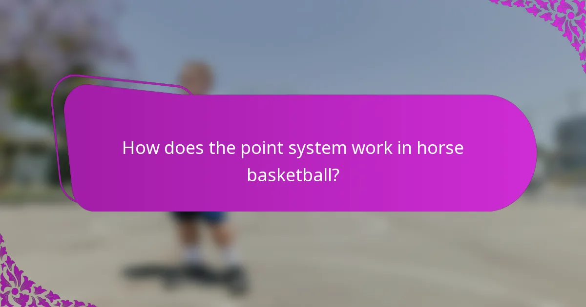 How does the point system work in horse basketball?