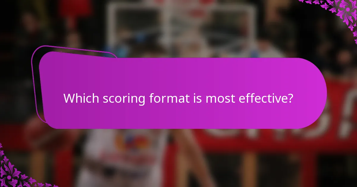 Which scoring format is most effective?